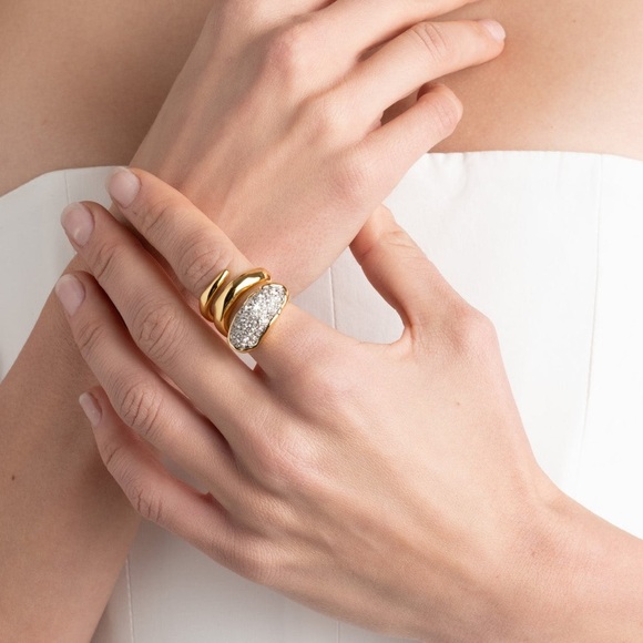 Alexis Bittar Solanales Crystal Coiled Pebble Ring - Picture 3 of 7